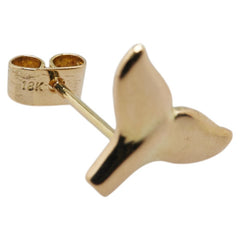 K18YG イエローゴールド クジラの尻尾 モチーフ スタッドピアス レディース 【中古】