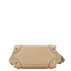 セリーヌ ラゲージ マイクロショッパー ハンドバッグ ベージュ レザー レディース CELINE 【中古】