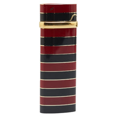 サンローラン ボーダー ガスライター ゴールド レッド ブラック メッキ レディース SAINT LAURENT 【中古】