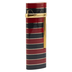 サンローラン ボーダー ガスライター ゴールド レッド ブラック メッキ レディース SAINT LAURENT 【中古】