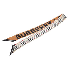 バーバリー ノバチェック ロゴ スカーフ ベージュ マルチカラー シルク レディース BURBERRY 【中古】