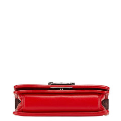 シャネル ボーイシャネル ココマーク ショルダーバッグ A67085 レッド ラムスキン ガルーシャ レディース CHANEL 【中古】