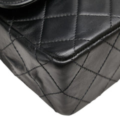 シャネル マトラッセ ダブルフラップ ココマーク ショルダーバッグ ブラック ラムスキン レディース CHANEL 【中古】