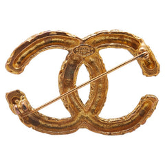 シャネル ヴィンテージ ココマーク ヨウガン 溶岩 ブローチ ゴールド メッキ レディース CHANEL 【中古】