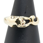 K18YG イエローゴールド ルビー 豹 パンサー リング 指輪 レディース 16号 【中古】