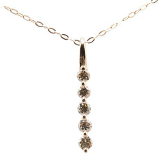 K18PG ピンクゴールド ダイヤ0.30ct ペンダントネックレス レディース 【中古】