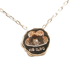 K18PG ピンクゴールド ダイヤ0.20ct ペンダントネックレス レディース 【中古】