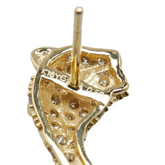 K18YG イエローゴールド ダイヤ1.00ct パンサー スタッド ピアス レディース 【中古】