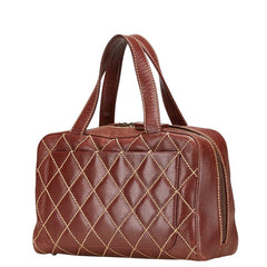 シャネル ワイルドステッチ ハンドバッグ A18121 ワインレッド ボルドー カーフレザー レディース CHANEL 【中古】