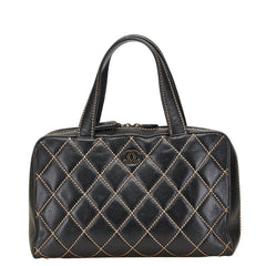 シャネル ワイルドステッチ ハンドバッグ A18121 ブラック カーフレザー レディース CHANEL 【中古】