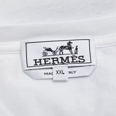 エルメス 半袖Tシャツ サイズ:XXL ホワイト ブルー コットン メンズ HERMES 【中古】