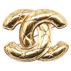 シャネル ココマーク マトラッセ ブローチ ゴールド メッキ レディース CHANEL 【中古】