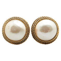 シャネル イヤリング ゴールド メッキ フェイクパール レディース CHANEL 【中古】