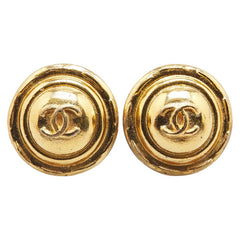 シャネル ココマーク ラウンド イヤリング ゴールド メッキ レディース CHANEL 【中古】