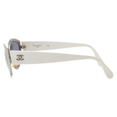 シャネル ココマーク サングラス 06924 ホワイト グレー プラスチック レディース CHANEL 【中古】