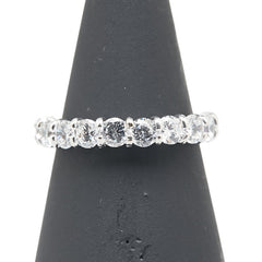 K18WG ホワイトゴールド キュービックジルコニア3.00ct フルエタニティ リング 指輪 レディース 7号 【中古】