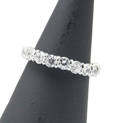 K18WG ホワイトゴールド キュービックジルコニア3.00ct フルエタニティ リング 指輪 レディース 7号 【中古】