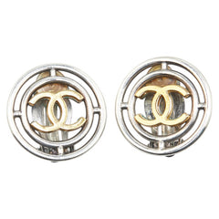 シャネル ココマーク ラウンド イヤリング ゴールド シルバー メタル メッキ レディース CHANEL 【中古】