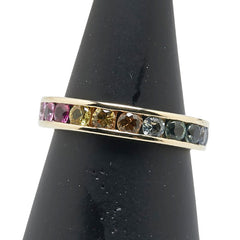 K14YG イエローゴールド エタニティ リング 指輪 レディース 15号 【中古】