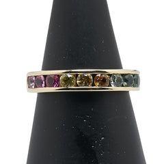 K14YG イエローゴールド エタニティ リング 指輪 レディース 15号 【中古】