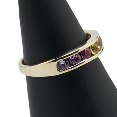 K14YG イエローゴールド エタニティ リング 指輪 レディース 15号 【中古】