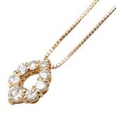 K18PG ピンクゴールド ダイヤ0.50ct ペンダントネックレス レディース 【中古】