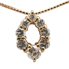 K18PG ピンクゴールド ダイヤ0.50ct ペンダントネックレス レディース 【中古】