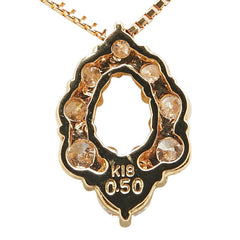 K18PG ピンクゴールド ダイヤ0.50ct ペンダントネックレス レディース 【中古】