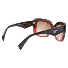 プラダ ロゴ スクエア サングラス レッド プラスチック レディース PRADA 【中古】