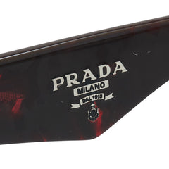 プラダ ロゴ スクエア サングラス レッド プラスチック レディース PRADA 【中古】