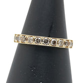 K18YG イエローゴールド ダイヤ0.50ct ハーフエタニティ リング 指輪 レディース 11号 【中古】