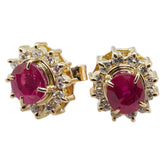 K18YG イエローゴールド ルビー1.80ct ダイヤ0.38ct ピアス レディース 【中古】