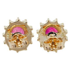 K18YG イエローゴールド ルビー1.80ct ダイヤ0.38ct ピアス レディース 【中古】