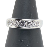 Pt900 プラチナ ダイヤ1.00ct 一文字 リング 指輪 レディース 11号 【中古】
