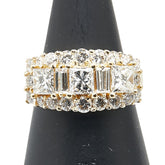 K18YG イエローゴールド ダイヤ1.21 ダイヤ1.12 リング 指輪 レディース 8号 【中古】