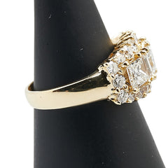 K18YG イエローゴールド ダイヤ1.21 ダイヤ1.12 リング 指輪 レディース 8号 【中古】