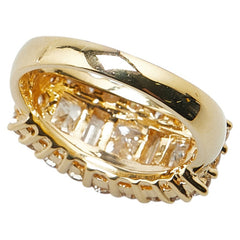 K18YG イエローゴールド ダイヤ1.21 ダイヤ1.12 リング 指輪 レディース 8号 【中古】