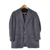 バーバリー ストライプ テーラードジャケット ネイビー リネン メンズ BURBERRY 【中古】