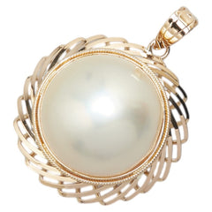 K18YG イエローゴールド パール約15mm ペンダントトップ レディース 【中古】