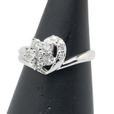 Pt900 プラチナ ダイヤ0.50ct 花 フラワー モチーフ リング 指輪 レディース 11.5号 【中古】
