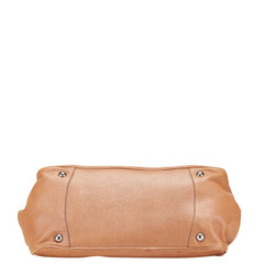 プラダ リボン ハンドバッグ BN2243 ピンクベージュ レザー レディース PRADA 【中古】