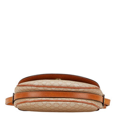 セリーヌ マカダム ショルダーバッグ ベージュ ブラウン PVC レザー レディース CELINE 【中古】