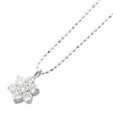 K18WG ホワイトゴールド ダイヤ0.58ct フラワー 花 モチーフ ペンダントネックレス レディース 【中古】