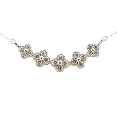 K18WG ホワイトゴールド ダイヤ0.30ct フラワー 花 モチーフ ペンダントネックレス レディース 【中古】