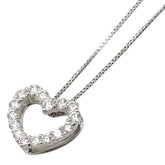 Pt900 プラチナ Pt850 プラチナ ダイヤ1.00ct ハート モチーフ ネックレス レディース 【中古】