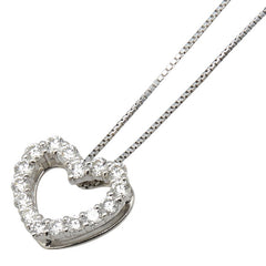 Pt900 プラチナ Pt850 プラチナ ダイヤ1.00ct ハート モチーフ ネックレス レディース 【中古】