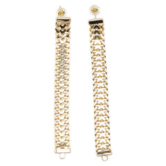 K18YG イエローゴールド チェーン スタッド ピアス レディース 【中古】