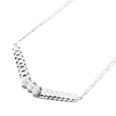 K14WG ホワイトゴールド ダイヤ ネックレス レディース 【中古】