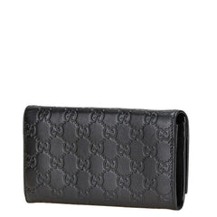 グッチ グッチシマ リボン 長財布 388679 ブラック レザー レディース GUCCI 【中古】