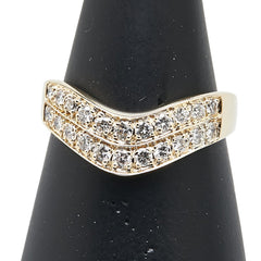 K18YG イエローゴールド ダイヤ0.39ct リング 指輪 レディース 12号 【中古】